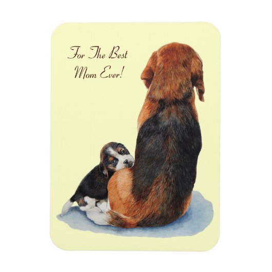 Heel schattig Beagle puppy knuffelmoeder Magneet (Verticaal)