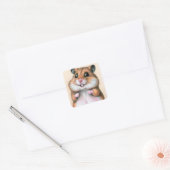 Heel schattig vierkant hamstersticker vierkante sticker (Envelop)