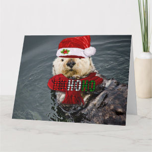 Heel schattig Zee Otter Christmas wenskaart Kaart
