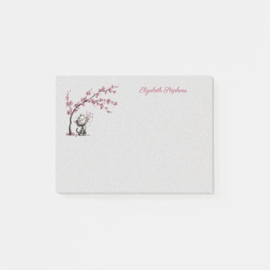 Heel Schattige Kat en Kersenbloesem Post-it Briefj Post-it® Notes (Voorkant)