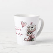 Heel Schattige Katten Illustraties Latte Mok (Rechterhoek)
