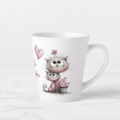 Heel Schattige Katten Illustraties Latte Mok (Rechts)