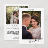 Heel simpele bruiloft foto Hartelijk dank Bedankkaart (Voorkant / Achterkant)