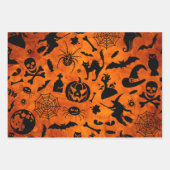 Heel spoky Halloween Witch, Black Cat, Pumpkin Inpakpapier Vel (Voorkant)