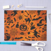 Heel spoky Halloween Witch, Black Cat, Pumpkin Tissuepapier (Craft)