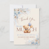 Heel veel berenbabyshower dank je wel bedankkaart (Voorkant)