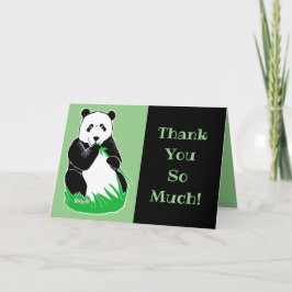 Heel veel dank! Panda Green en Black Greeting Kaart
