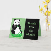 Heel veel dank! Panda Green en Black Greeting Kaart (Gele Bloem)