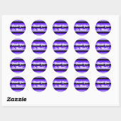 Heel veel dank! Purples and Black Stripes Ronde Sticker (Vel)