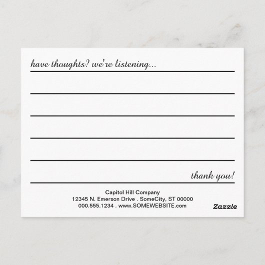 Heel veel dank voor je comment card briefkaart (Achterkant)