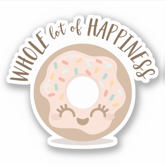 Heel veel geluk Schattigee Kawaii stijl donut Sticker (Voorkant)