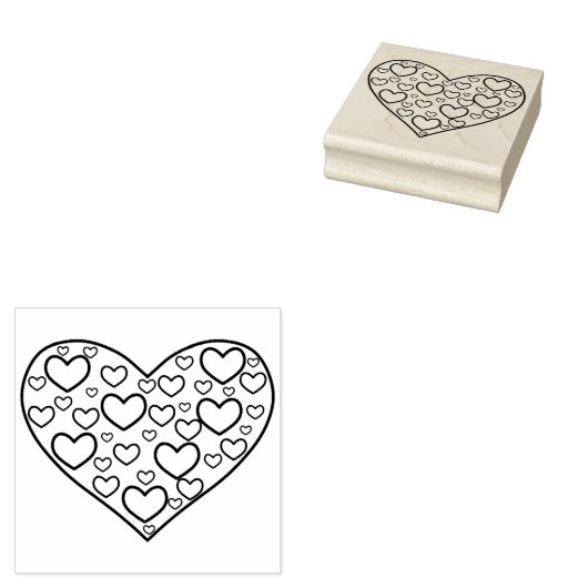 Heel veel harten rubberstempel (Gestempeld)