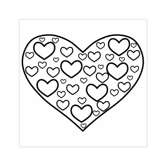 Heel veel harten rubberstempel (Afrduk)