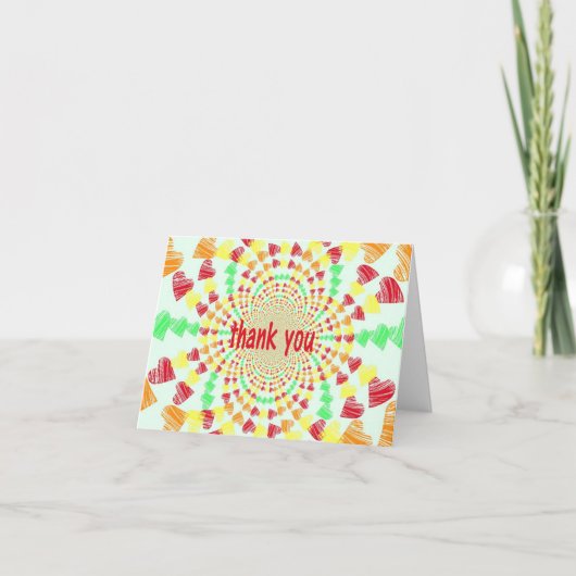 Heel veel hartjes dank je bedankkaart (Voorkant)