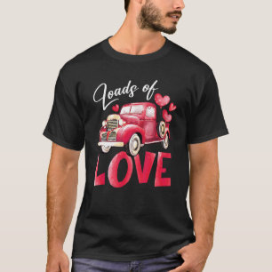 Heel veel liefde Hart Rode Truck Schattige Valenti T-shirt