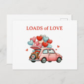 Heel veel liefde - Oude auto hart ballon ansichtka Briefkaart (Voorkant / Achterkant)