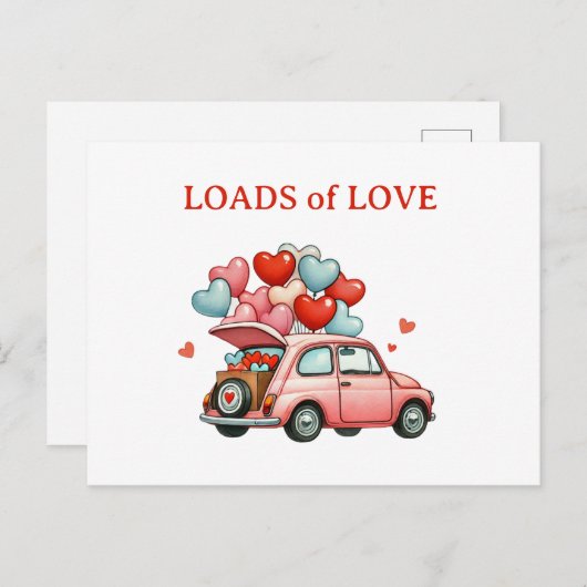 Heel veel liefde - Oude auto hart ballon ansichtka Briefkaart (Voorkant / Achterkant)