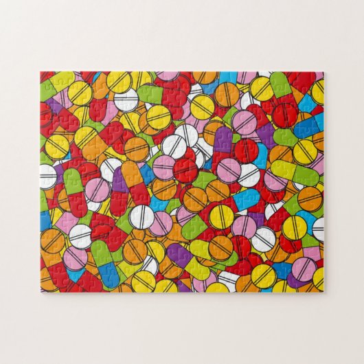 Heel veel pillen legpuzzel (Horizontaal)