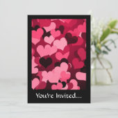 Heel veel roze harten, een klauwhuis kaart (Staand voorkant)