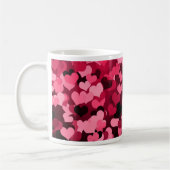 Heel veel roze harten, een klauwhuis koffiemok (Links)