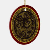 Heel vette Chinese kerstversiering met draak Keramisch Ornament (Rechts)