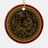 Heel vette Chinese kerstversiering met draak Keramisch Ornament (Voorkant)