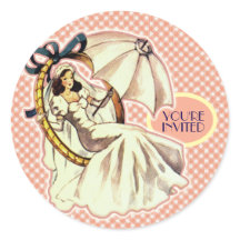 Heel Vintage Bruiloftsshower Stickers