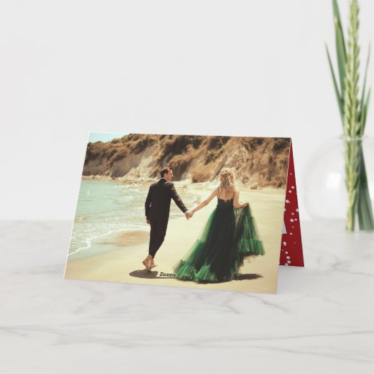 Heel vriendelijk getrouwd Mr & Mrs Modern Foto Wed Feestdagen Kaart (Achterkant)