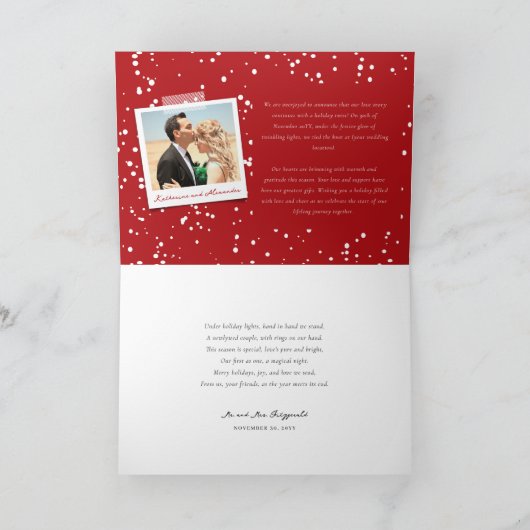 Heel vriendelijk getrouwd Mr & Mrs Modern Foto Wed Feestdagen Kaart (Binnen)