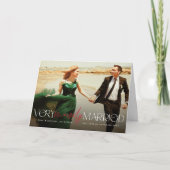 Heel vriendelijk getrouwd Mr & Mrs Modern Foto Wed Feestdagen Kaart (Voorkant)