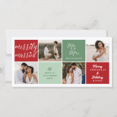 Heel vriendelijk getrouwd Mr & Mrs Modern Foto Wed Feestdagenkaart (Voorkant)