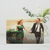 Heel vriendelijk getrouwd Mr & Mrs Modern Foto Wed Feestdagenkaart (Staand voorkant)