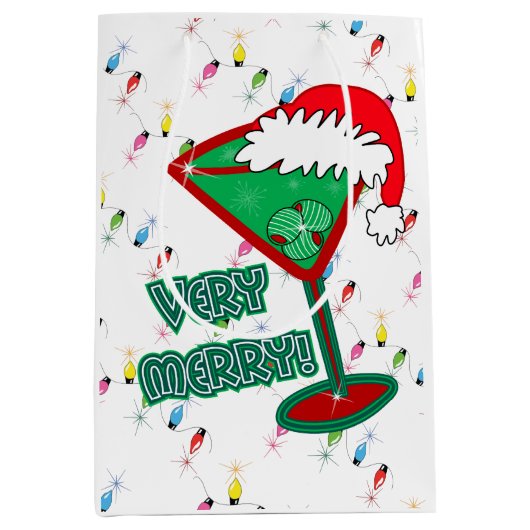 Heel vriendelijk! KerstMartini-werkpapier Medium Cadeauzakje (Voorkant)