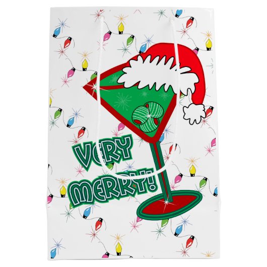 Heel vriendelijk! KerstMartini-werkpapier Medium Cadeauzakje (Achterkant)