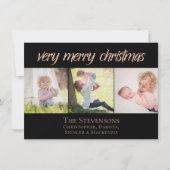 Heel vrolijk kerstfeest | Modern Roos Goud Chique Feestdagenkaart (Voorkant)