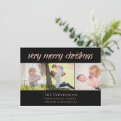 Heel vrolijk kerstfeest | Modern Roos Goud Chique Feestdagenkaart (Staand voorkant)