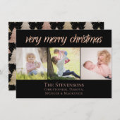 Heel vrolijk kerstfeest | Modern Roos Goud Chique Feestdagenkaart (Voorkant / Achterkant)