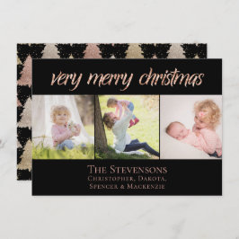 Heel vrolijk kerstfeest | Modern Roos Goud Chique  Feestdagenkaart