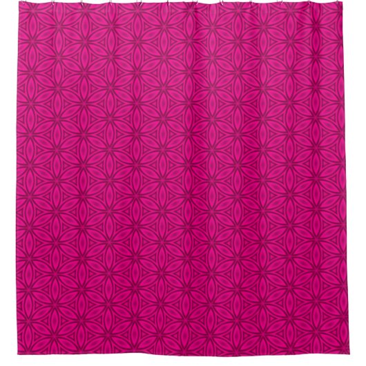 Heel warm roze Floral Pattern Shower Curtain Douchegordijn (Voorkant)