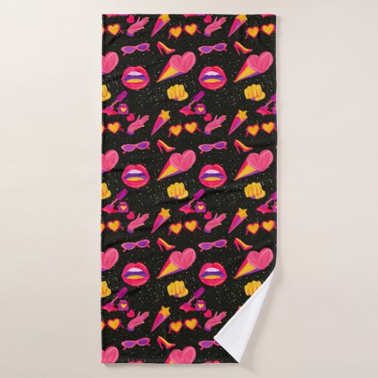 heelal roze badhanddoek (Badhanddoek)