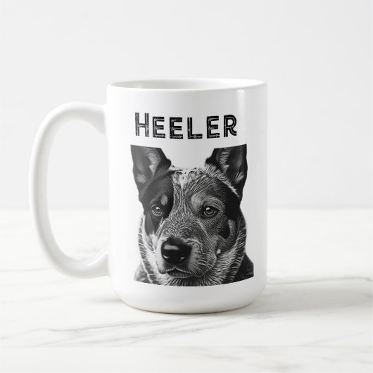 Heeler (Blue Heeler Dog) Close-up Koffiemok (Links)