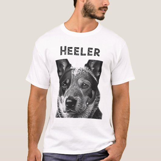 Heeler (Blue Heeler-hond) Close-up T-shirt (Voorkant)