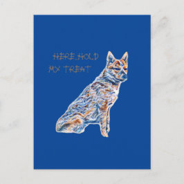 Heeler Cattle Dog hier hou mijn Treat vast Briefkaart