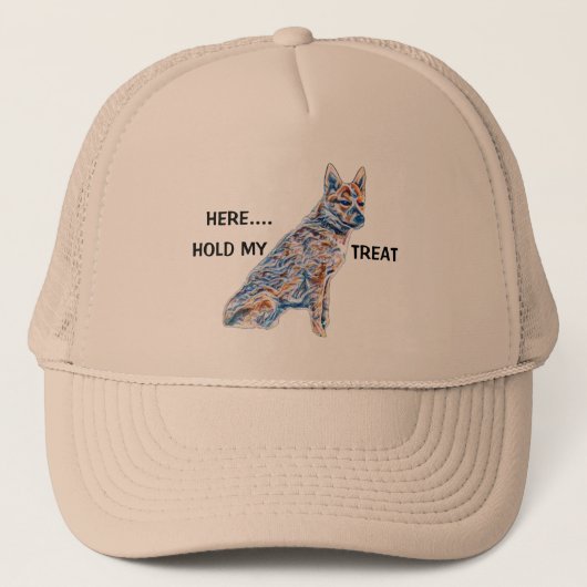 Heeler Cattle Dog hier hou mijn Treat vast Trucker Pet (Voorkant)
