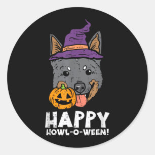 Heeler Heks Happy Howl O Ween Pompoen Halloween Ronde Sticker