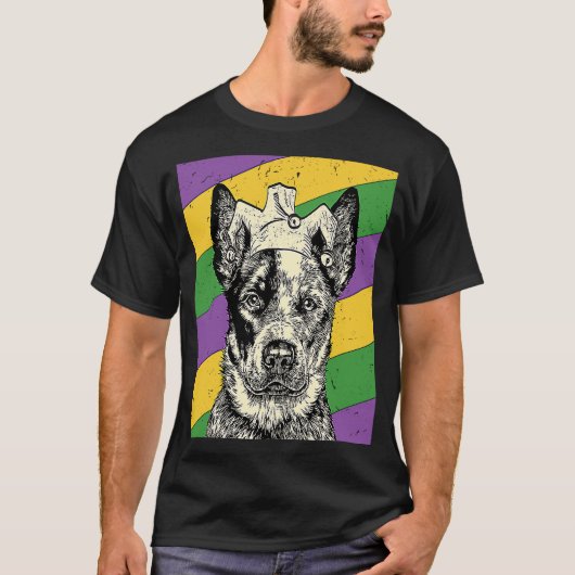 Heeler Jester Mardi Gras Dog Mama of Dad T-shirt (Voorkant)