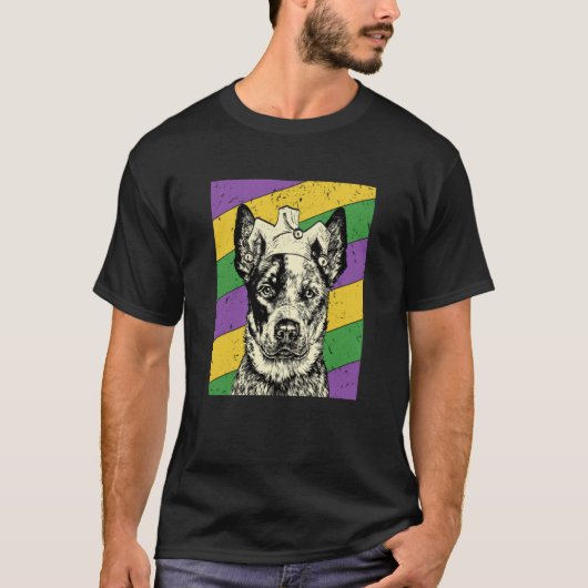 Heeler Jester Mardi Gras Dog Mom or Dad T-shirt (Voorkant)