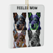 Heeler Moeder Blauw Heeler Hond Mam Keramisch Ornament (Rechts)