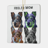 Heeler Moeder Blauw Heeler Hond Mam Keramisch Ornament (Links)