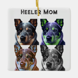 Heeler Moeder Blauw Heeler Hond Mam Keramisch Ornament